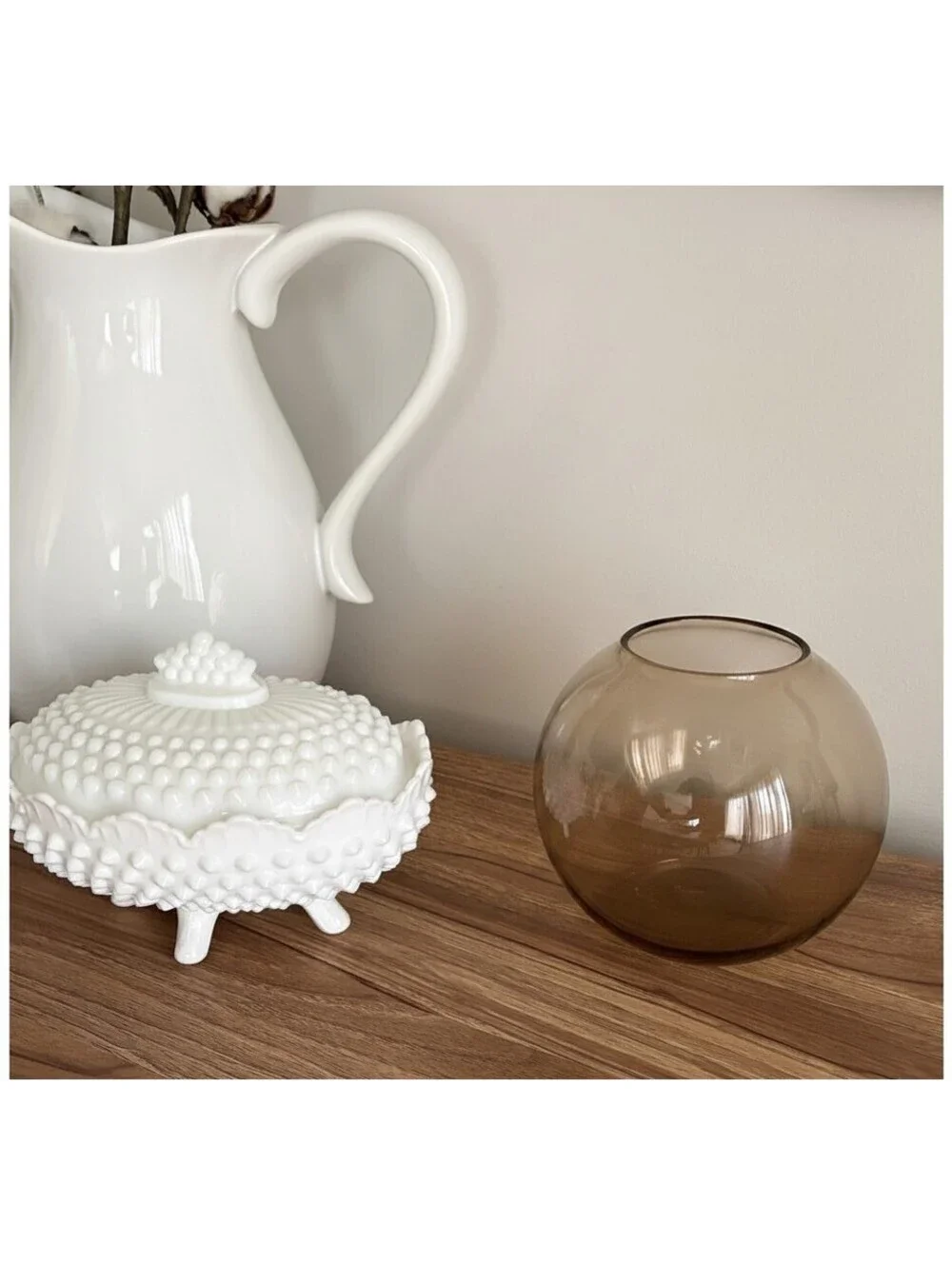 Set of 2 Room Essentials Brown Glass Vase Round Modern Decor Target *NEW*